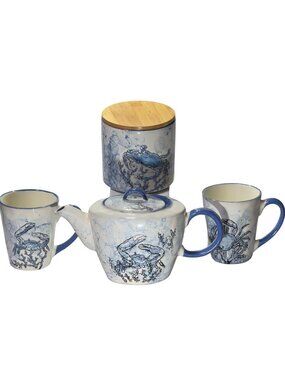Spectrum Designz Chesapeake Bay Blue Crab Teapot Set